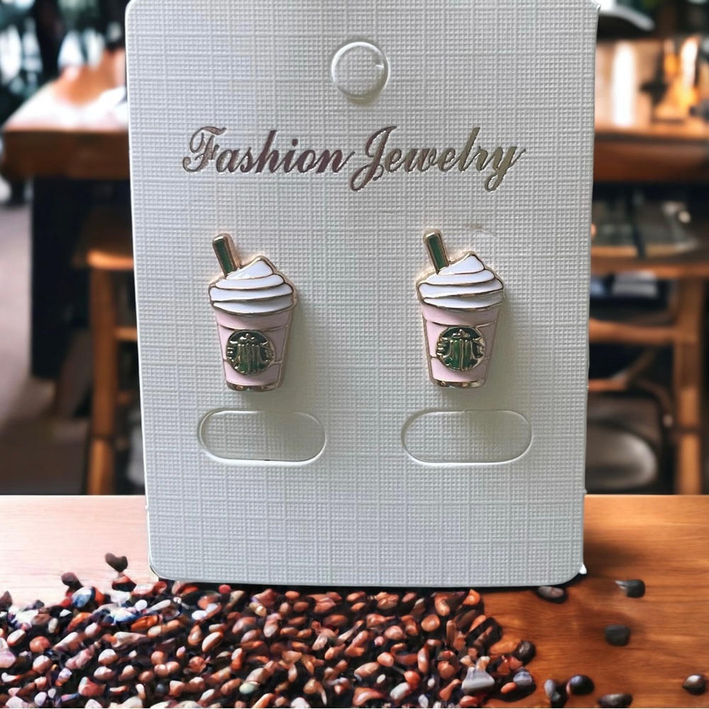 New Coffee Latte Post Pierced Earrings